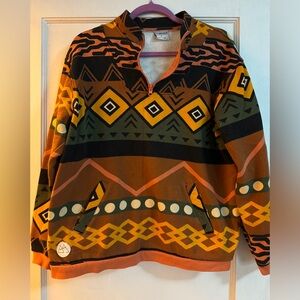 Petit Montagnard oversized quarter zip printed sweatshirt. Sweatshirt material